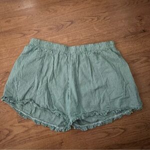Sonderhaus Chic High Waist Green Women's Shorts size XL elastic waist